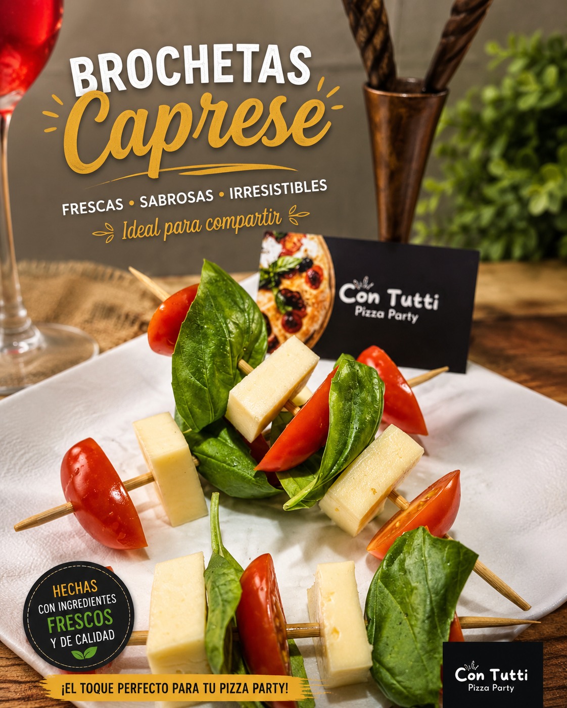 Brochetas Caprese